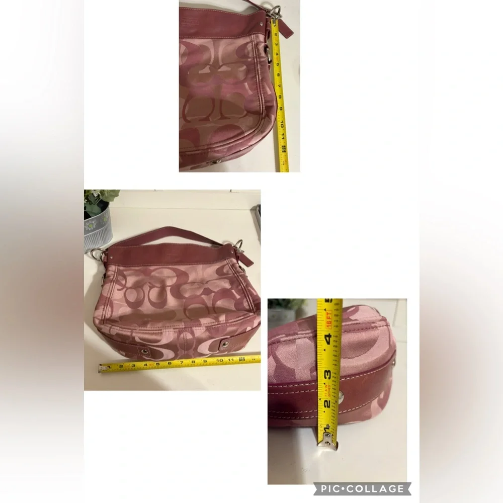 Coach Zoe Optic Signature Large Hobo Handbag Ex Cond FIRM RESERVED - Picture 9 of 11